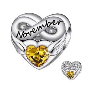 November Birthstone Heart Charm Pandora Style